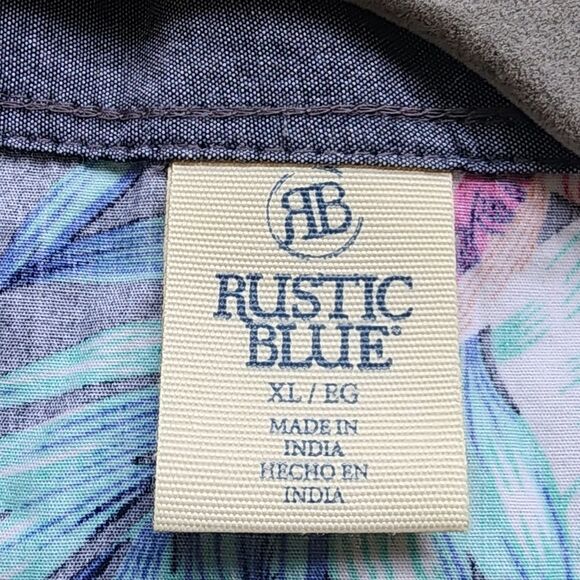 Rustic Blue black Hawaiian shirt - Picture 3 of 4